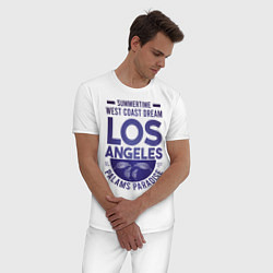 Пижама хлопковая мужская Западное побережье Лос-Анджеле, цвет: белый — фото 2