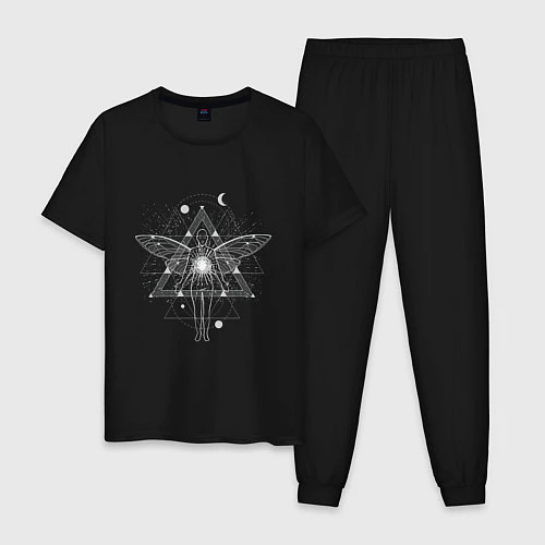 Мужская пижама Геометрия астрал и душа / Черный – фото 1