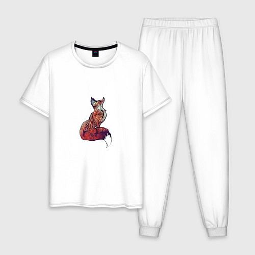 Мужская пижама Геометрическая лиса / Белый – фото 1