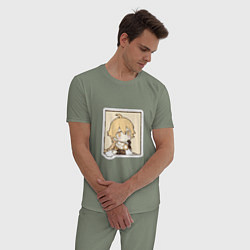 Пижама хлопковая мужская Путешественник, цвет: авокадо — фото 2