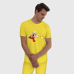 Пижама хлопковая мужская Mario, цвет: желтый — фото 2
