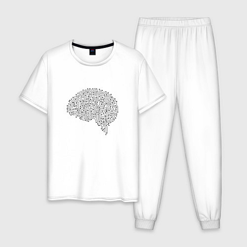 Мужская пижама Мозг технаря / Белый – фото 1