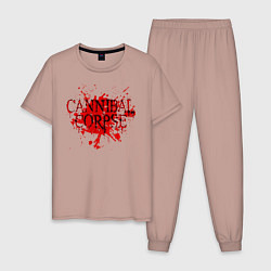 Пижама хлопковая мужская Cannibal Corpse, цвет: пыльно-розовый