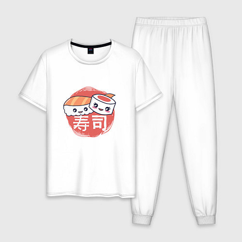 Мужская пижама Кусочки суши и роллов / Белый – фото 1