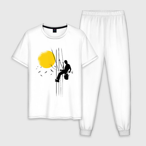 Мужская пижама Рабочий включает солнце / Белый – фото 1