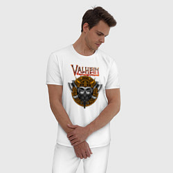 Пижама хлопковая мужская Valheim, цвет: белый — фото 2