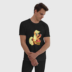 Пижама хлопковая мужская Applejack, цвет: черный — фото 2