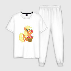 Пижама хлопковая мужская Applejack, цвет: белый
