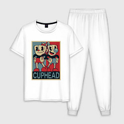 Пижама хлопковая мужская CUPHEAD, цвет: белый