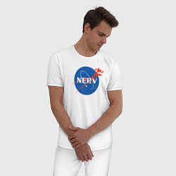 Пижама хлопковая мужская Nerv, цвет: белый — фото 2