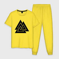 Пижама хлопковая мужская Валькнут Valknut Z, цвет: желтый