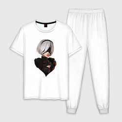 Пижама хлопковая мужская Nier Automata, цвет: белый