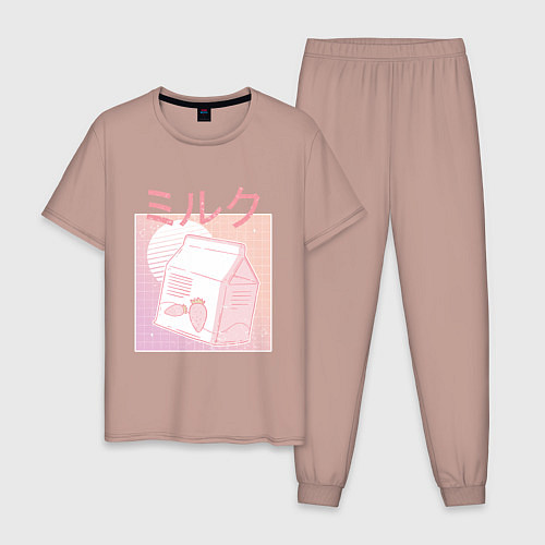 Мужская пижама Vaporwave Strawberry Milk / Пыльно-розовый – фото 1