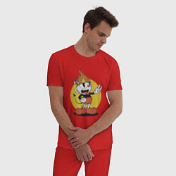 Пижама хлопковая мужская Cuphead, цвет: красный — фото 2