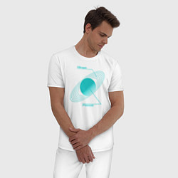 Пижама хлопковая мужская Сатурн, цвет: белый — фото 2