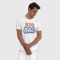 Пижама хлопковая мужская Большой брат, цвет: белый — фото 2