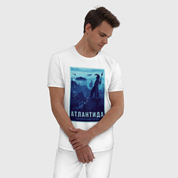 Пижама хлопковая мужская Атлантида - Затерянный город, цвет: белый — фото 2