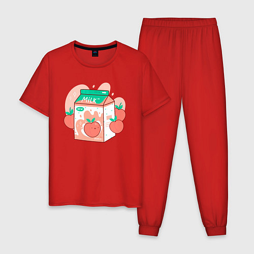 Мужская пижама Коробка персикового молока / Красный – фото 1