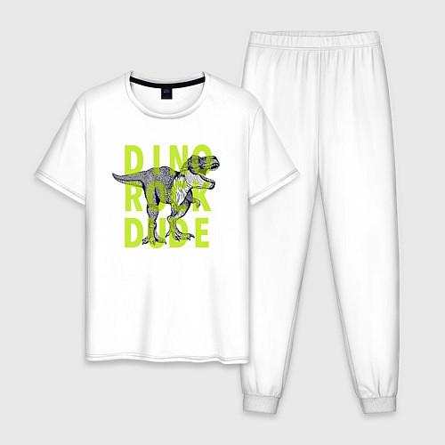 Мужская пижама DINO ROCK DUDE / Белый – фото 1