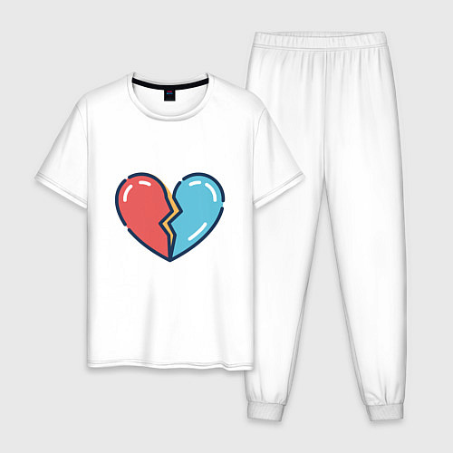 Мужская пижама Сердце / Белый – фото 1