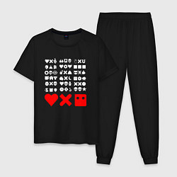 Пижама хлопковая мужская Love, Death and Robots Logo Z, цвет: черный