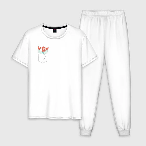 Мужская пижама Zoidberg карман / Белый – фото 1