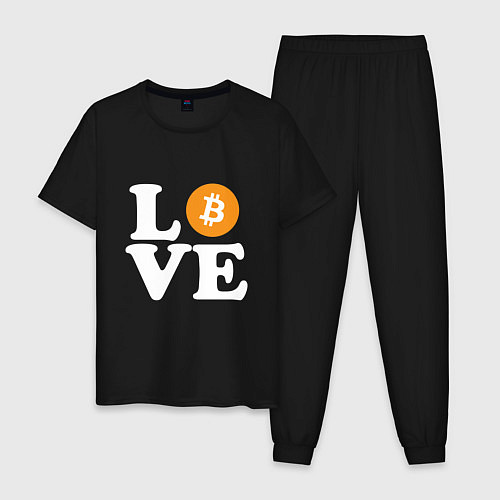 Мужская пижама LOVE BITCOIN БИТКОИН БИТОК / Черный – фото 1