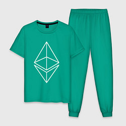 Пижама хлопковая мужская ETHEREUM ЭФИРИУМ ЭФИР, цвет: зеленый