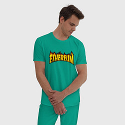 Пижама хлопковая мужская ETHEREUM x THRASHER, цвет: зеленый — фото 2