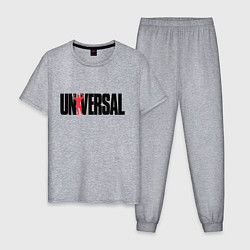 Пижама хлопковая мужская ANIMAL UNIVERSAL ЭНИМАЛ, цвет: меланж