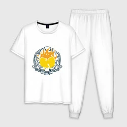 Пижама хлопковая мужская Wu-Tang Fire, цвет: белый