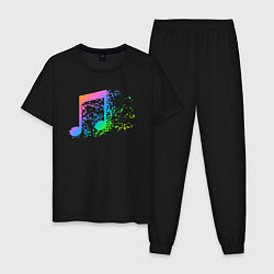Пижама хлопковая мужская I LOVE MUSIC DJ Z цвета черный — фото 1