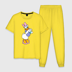 Пижама хлопковая мужская Дональд Дак, цвет: желтый