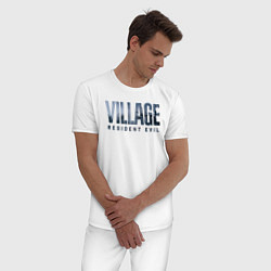 Пижама хлопковая мужская Resident Evil Village Хоррор, цвет: белый — фото 2