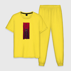 Пижама хлопковая мужская Девушки и Танки, цвет: желтый
