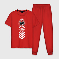 Пижама хлопковая мужская Five Finger Death Punch Stripe, цвет: красный