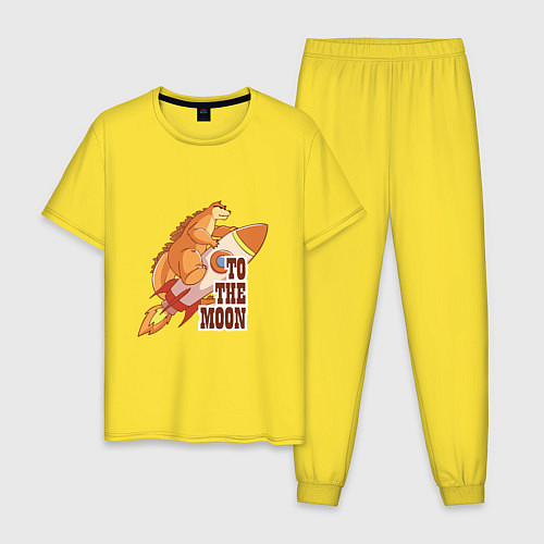 Мужская пижама TO THE MOON! DOGIRA / Желтый – фото 1