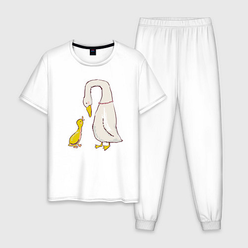 Мужская пижама Утка и утенок / Белый – фото 1