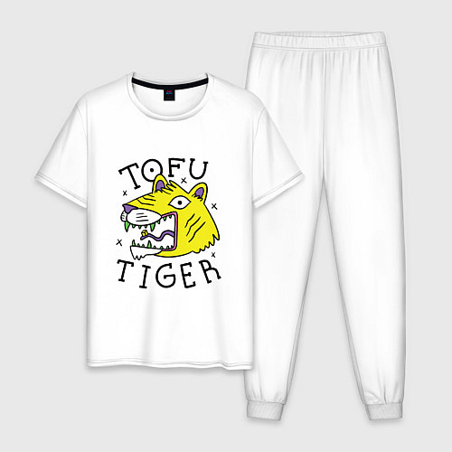 Мужская пижама Tofu Tiger Тигр Сыр Тофу / Белый – фото 1