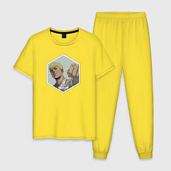 Пижама хлопковая мужская Eikichi Onizuka, цвет: желтый