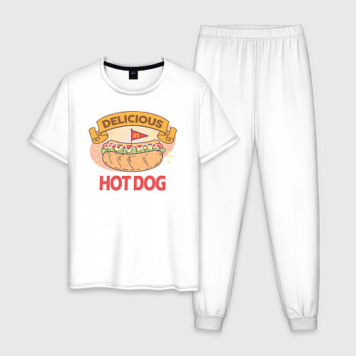 Мужская пижама Delicious Hot Dog / Белый – фото 1