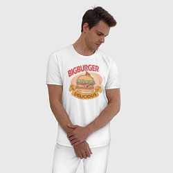 Пижама хлопковая мужская Delicious Burger, цвет: белый — фото 2