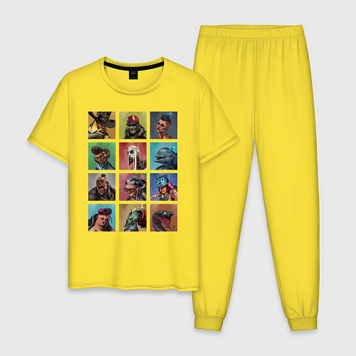Мужская пижама Вся команда / Желтый – фото 1