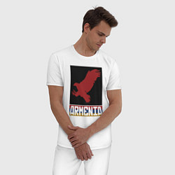 Пижама хлопковая мужская Орёл - Армения, цвет: белый — фото 2