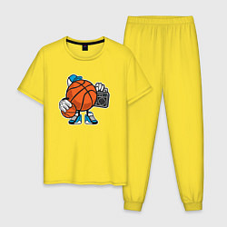 Пижама хлопковая мужская Basket Music, цвет: желтый
