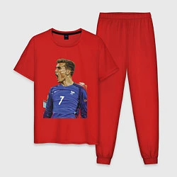 Пижама хлопковая мужская Antoine Griezmann, цвет: красный