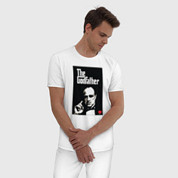 Пижама хлопковая мужская Вито Корлеоне, цвет: белый — фото 2