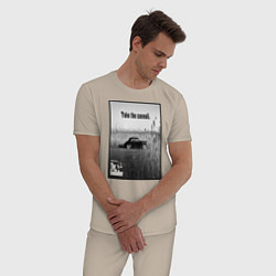 Пижама хлопковая мужская Дон Вито Корлеоне, цвет: миндальный — фото 2
