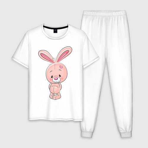 Мужская пижама Милый кролик / Белый – фото 1