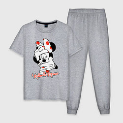 Пижама хлопковая мужская Minnie Mouse, цвет: меланж